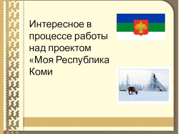 Интересное в процессе работы над проектом«Моя РеспубликаКоми