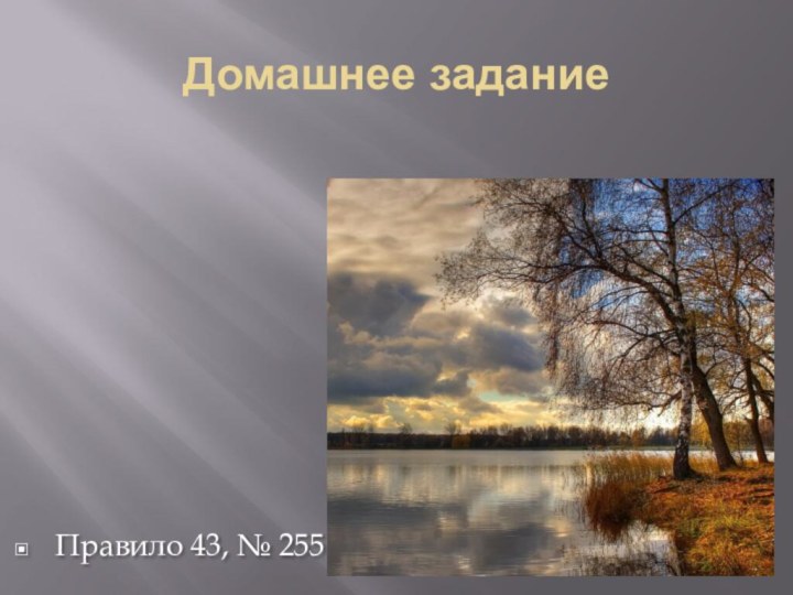 Домашнее заданиеПравило 43, № 255