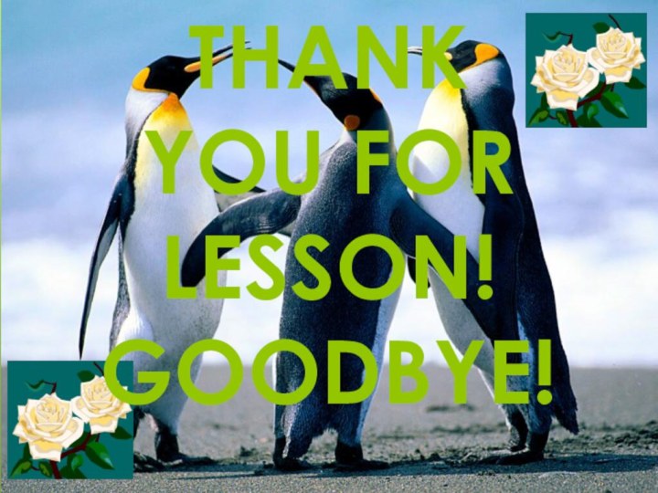 Thank you for lesson!Goodbye!
