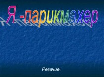 Презентация по технологии Объемная аппликация. Я парикмахер