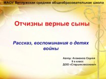 Презентация к библиотечному уроку по краеведению Отчизны верные сыны