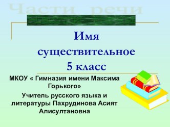 Презентация к уроку имя существительное, 5 класс