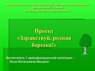 Презентация по проекту Здравствуй, родная березка