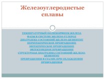 Презентация по материаловедению на тему Железоуглеродистые сплавы