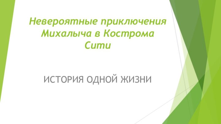 Невероятные приключения Михалыча в Кострома СитиИСТОРИЯ ОДНОЙ ЖИЗНИ