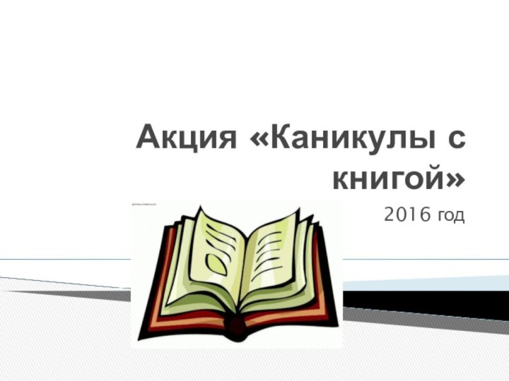 Акция «Каникулы с книгой»2016 год