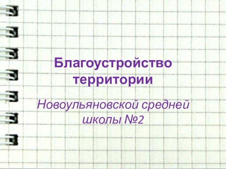 Благоустройство территорииНовоульяновской средней школы №2