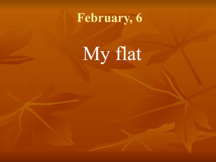 February, 6My flat