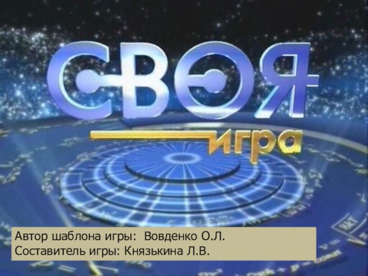 Автор шаблона игры: Вовденко О.Л.Составитель игры: Князькина Л.В.