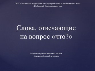 Слова, отвечающие на вопрос что?