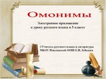 Презентация по русскому языку на тему Омонимы (5 класс)