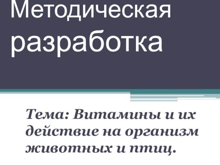 Методическая разработка