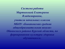 Система работы по формированию культуры здоровья обучающихся.