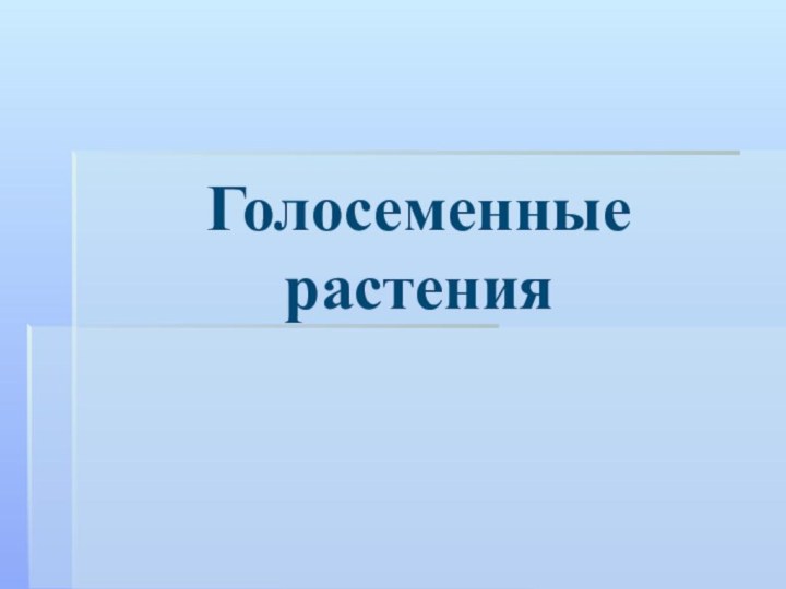 Голосеменные растения