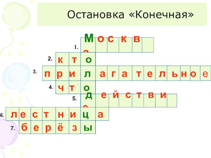 Остановка «Конечная»  М о с к в ак