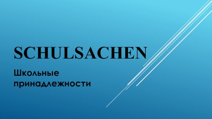 SchulsachenШкольные принадлежности