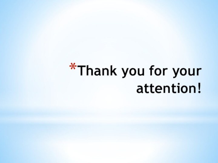 Thank you for your attention!