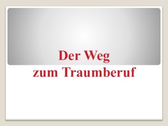 Презентация к уроку немецкого языка по теме Путь к профессии мечты