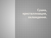 Презентация по учебной практике Сушка, кристаллизация, охлаждение