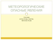 Презентация по основам безопасности жизнедеятельности ЧС метеорологического происхождения