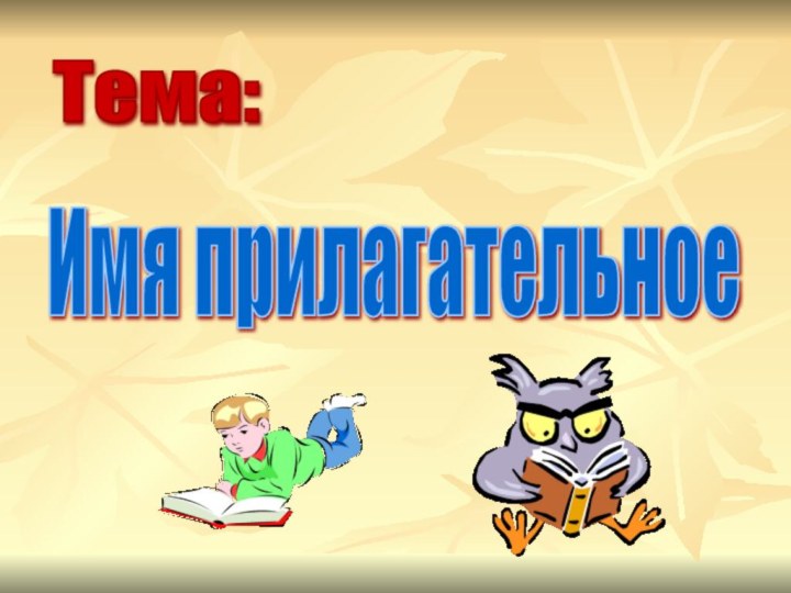 Имя прилагательное Тема: