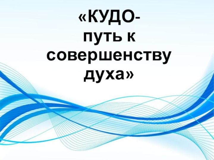 «КУДО- путь к совершенству духа»