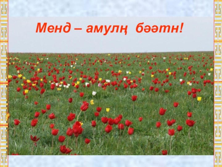 Менд – амулң бәәтн!