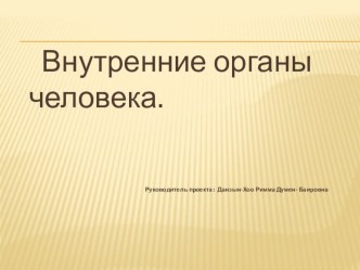 Презентация для начальной школы Внутренние органы человека