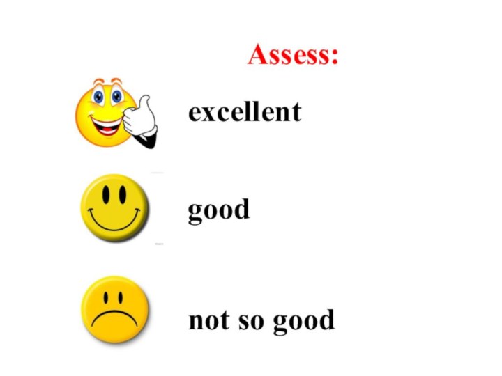 Assess:excellentgood  not so good