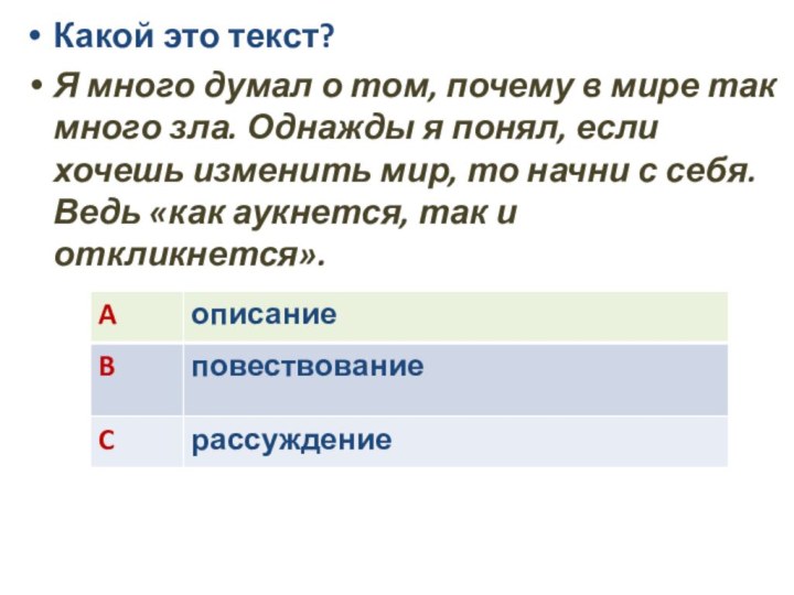 Какой это текст?Я много думал о том, почему в мире так много