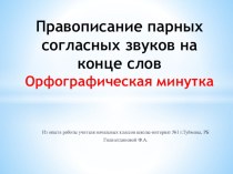 Презентация по русскому языку на тему Правописание парных согласных звуков на конце слов