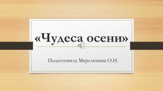 Презентация Осень и ее чудеса