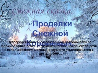 Непосредственно образовательная деятельность по формированию лексико-грамматических компонентов речи с использованием метода наглядного моделирования с детьми ОНР