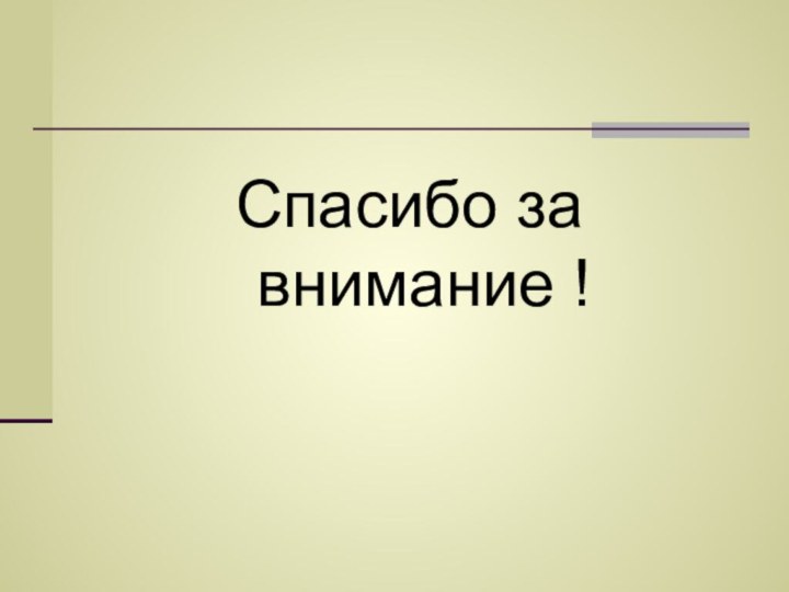 Спасибо за внимание !