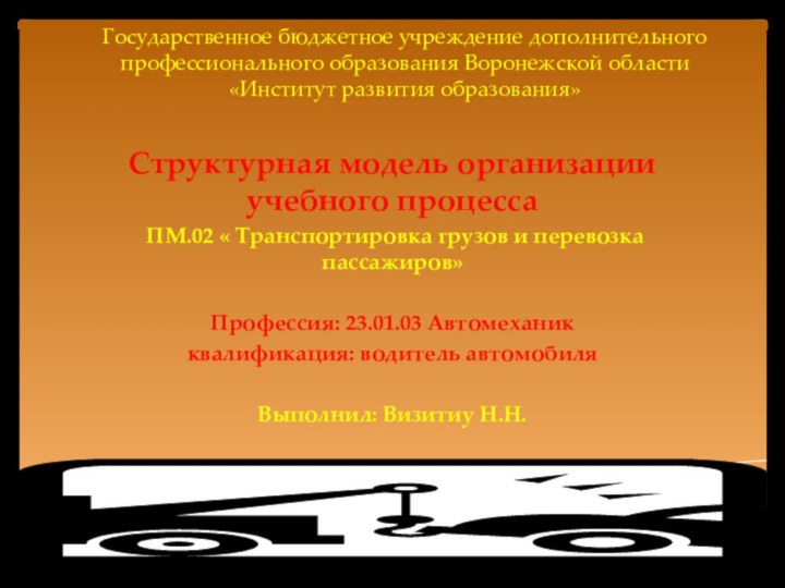 Государственное бюджетное учреждение дополнительного профессионального образования Воронежской области «Институт развития