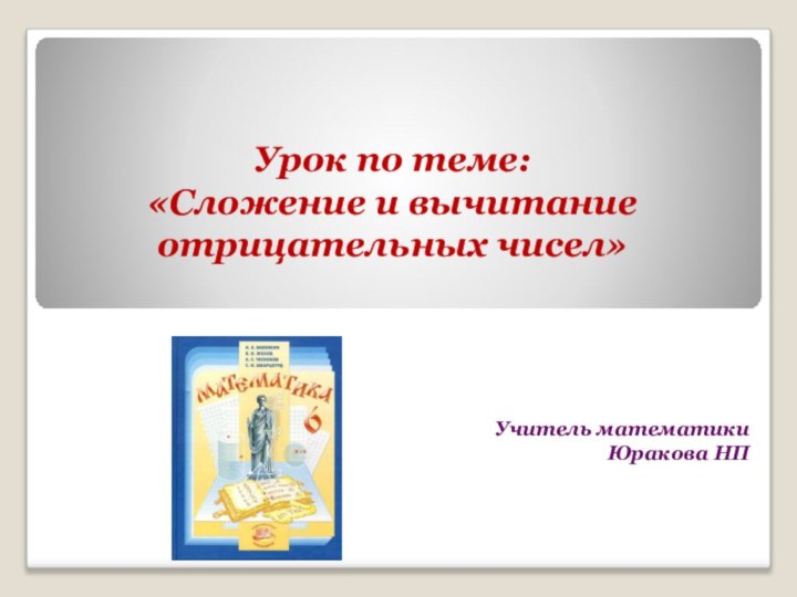 Урок по теме:  «Сложение и вычитание отрицательных чисел»Учитель математикиЮракова НП