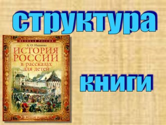 Библиотечный урок. Структура книги. Презентация.