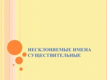 Презентация по русскому языку на тему Несклоняемые имена существительные