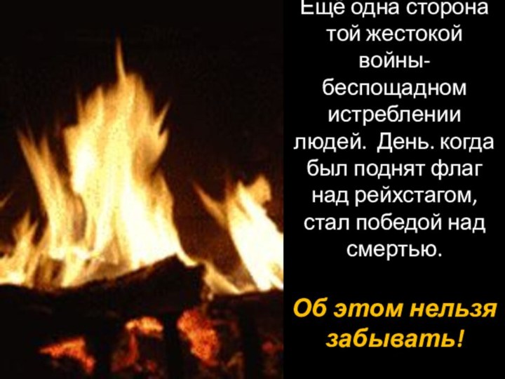 Ещё одна сторона той жестокой войны- беспощадном истреблении людей. День. когда был