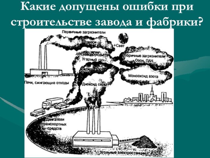 Полякова Ольга ВалентиновнаКакие допущены ошибки при строительстве завода и фабрики?