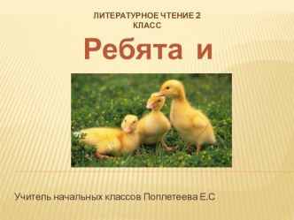 Презентация по литературному чтению. М.М.Пришвин Ребята и утята.