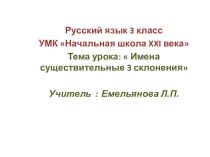 Презентация по русскому языку на тему: Имена существительные 3 склонения (3 класс)