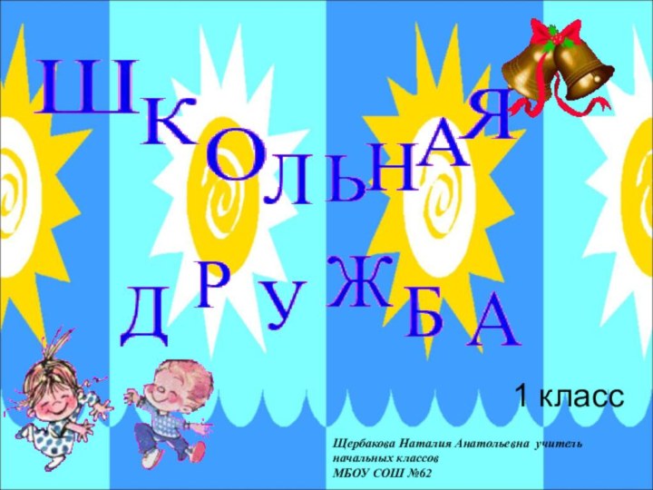 1 классЩербакова Наталия Анатольевна учитель начальных классов МБОУ СОШ №62