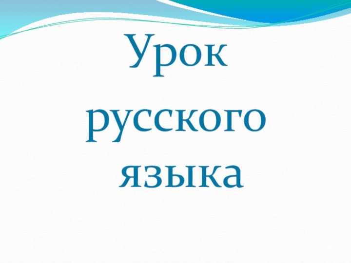 Урок русского языка