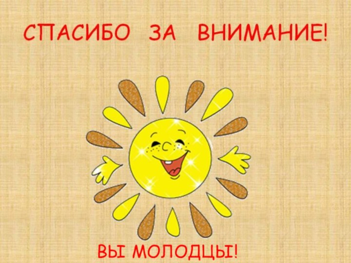 ВЫ МОЛОДЦЫ!