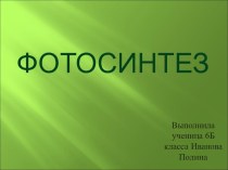 Презентация по биологии Фотосинтез