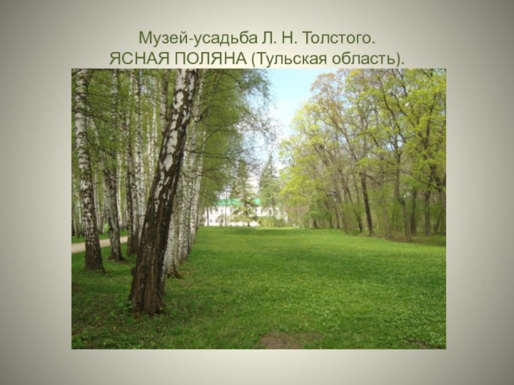 Музей-усадьба Л. Н. Толстого. ЯСНАЯ ПОЛЯНА (Тульская область).