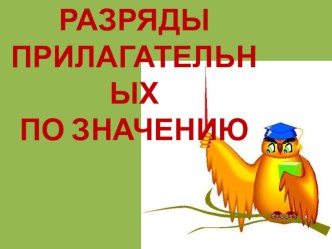 Презентация по русскому языку на тему Разряды имён прилагательных.