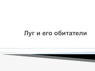 Презентация по окружающему миру на тему Луг и его обитатели (3 класс)