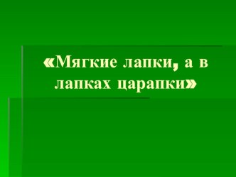 Викторина Мягкие лапки, а в лапках царапки